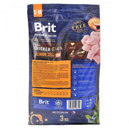 Сухой корм Brit Premium Dog Senior S+M для стареющих собак малых и средних пород, с курицей, 3 кг Киев