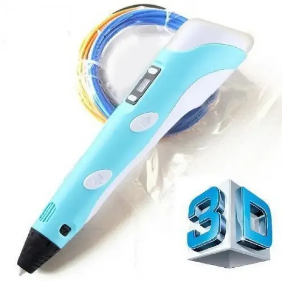 3D ручка c LCD дисплеем и набором эко пластика для 3Д рисования 3D Pen Blue Коломыя