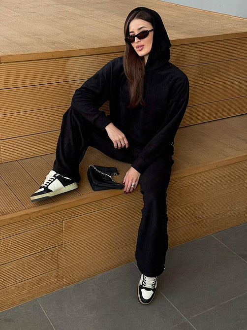 Флісовий жіночий костюм з капюшоном Чорний 48/52 Харків - фото 3