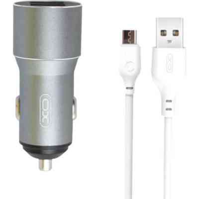 Зарядний пристрій XO TZ09 2.4A/2 USB + cable microUSB Grey (XO-TZ09M-GR) Вінниця