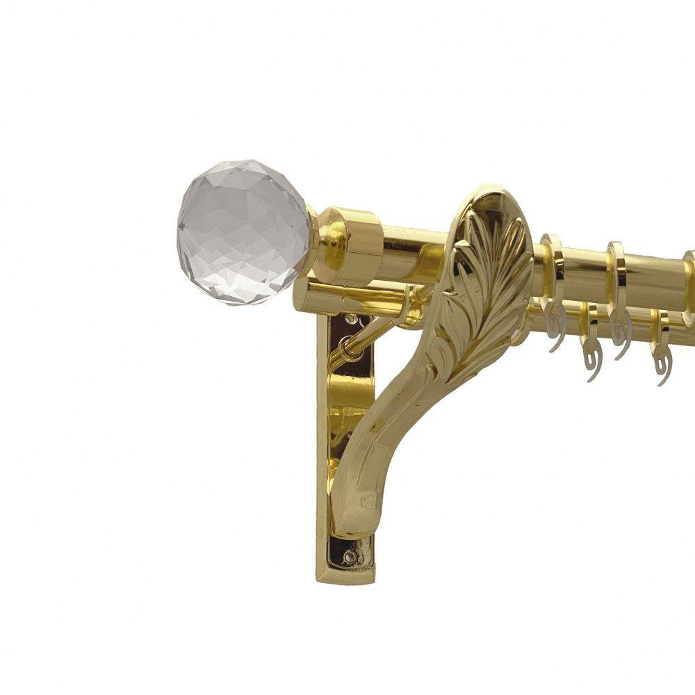 Карниз Orvit Люміера металевий дворядний ретро гладка труба кільце фасонне металеве  Золото 25\19 мм 240 см (00-00010738) Львів - фото 1