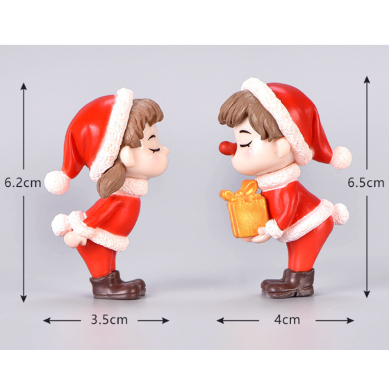 Новогодние фигурки Рождественская пара 6.5 х 4 см для мини-сада и поделок Одесса