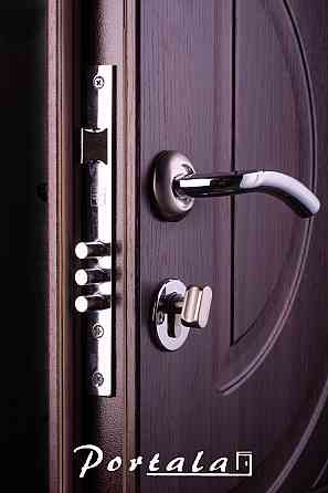 Двери квартирные, серия Элегантт, модель Рассвет, гнутом профиле, Темный орех, 2 замка 850 Киев