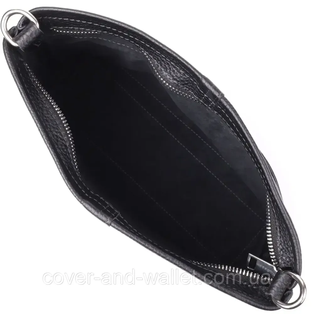 Женская сумка шоппер 2 в 1 из натуральной кожи черного цвета Grande Pelle 748710 Киев - изображение 6