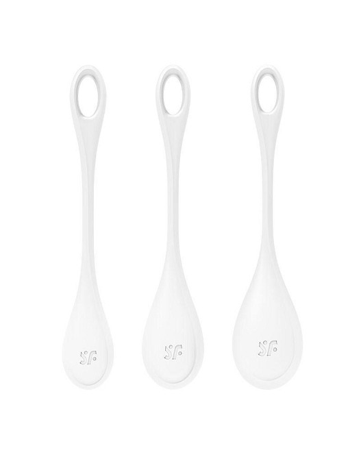 Набір йоні намистин Satisfyer Yoni Power 1 White, діаметр 2-2,5-3см, вага 22-46-74гр Sex Aura Київ - фото 1
