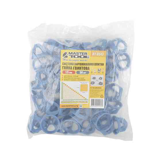 MASTERTOOL Система вирівнювання плитки MASTERTOOL ГАЙКА гвинтова 1.5 мм набір 50 шт 81-0513 Коломия