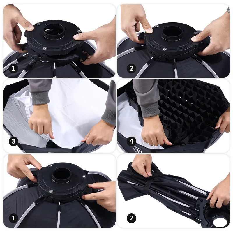 Софтбокс восьмикутний 60см стільники Mini Bowens Ulanzi LAS002 Київ - фото 3