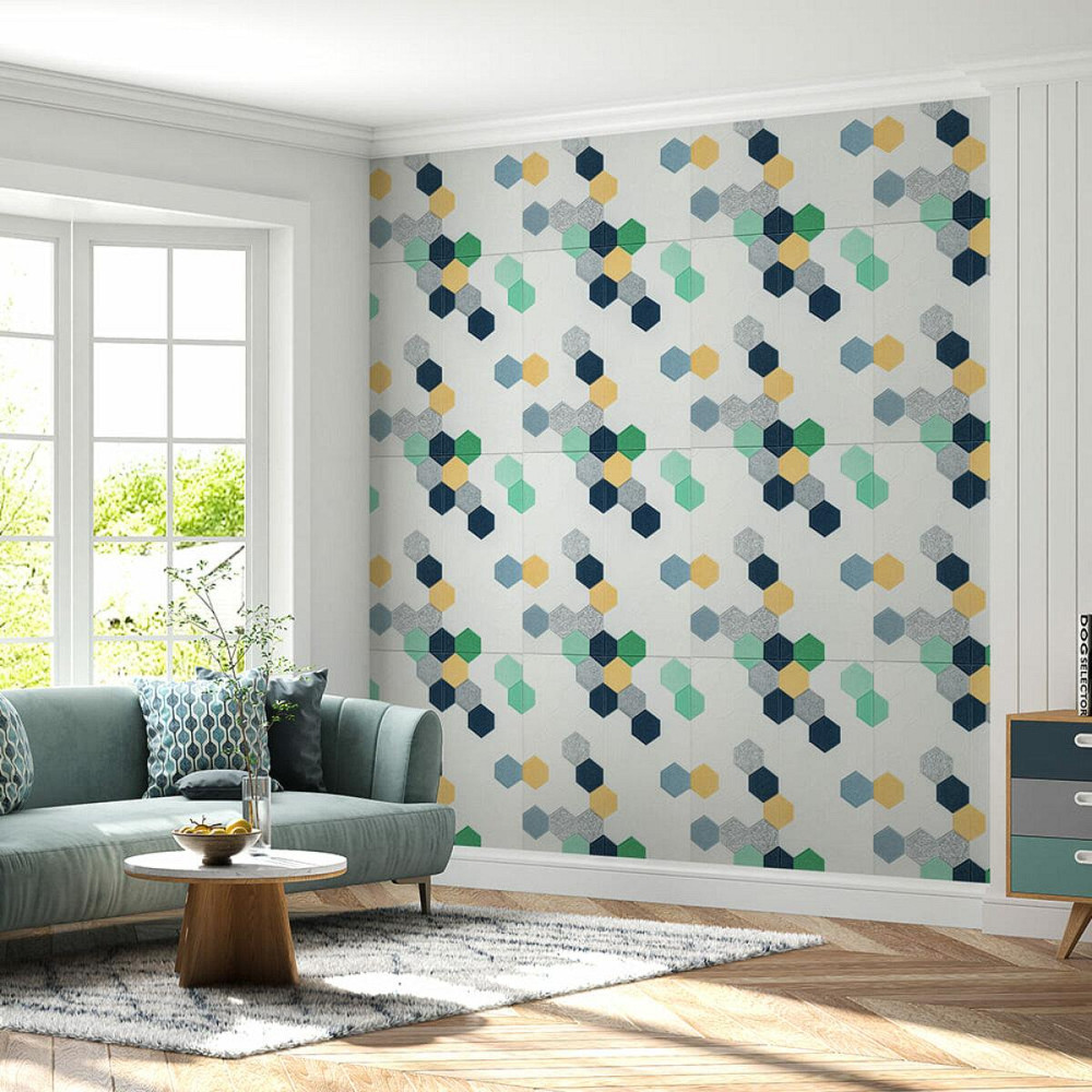 Панель стінова 3D 700х700х4мм Мозаїка синьо-жовта SW-00002016 Київ - фото 5