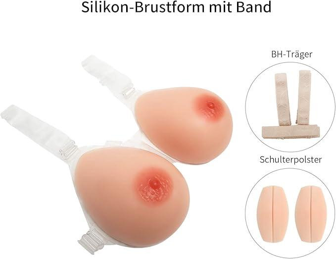 Силиконовые самоклеющие протезы груди IVITA 6XL с ремешками для бюстгальтера для поддельной мастэктомии груди Днепр - изображение 11