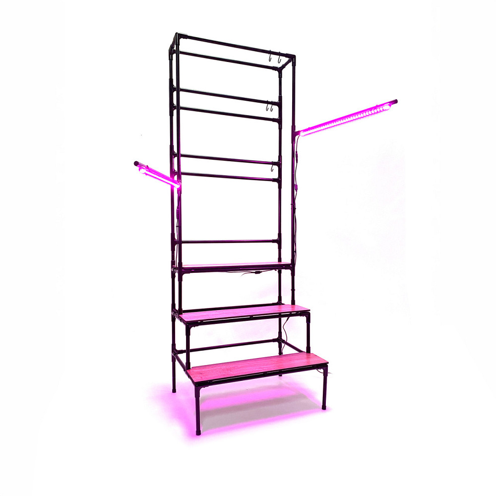 Підлогова східчаста підставка для квітів Barva Bicolor з фітолампами, висока, металева з підвісом го Бориспіль - фото 8