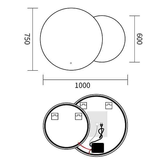 Зеркало Mixxus Premium TOPPER MC01-100x75 с Led Touch, Anti-fog, димером (3-6,5kK) (MP6631) Киев