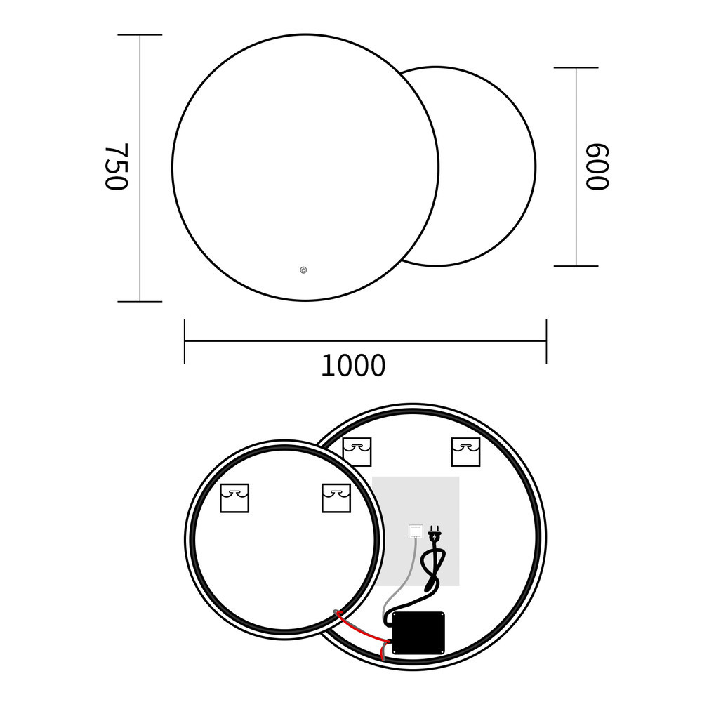 Зеркало Mixxus Premium TOPPER MC01-100x75 с Led Touch, Anti-fog, димером (3-6,5kK) (MP6631) Киев - изображение 4