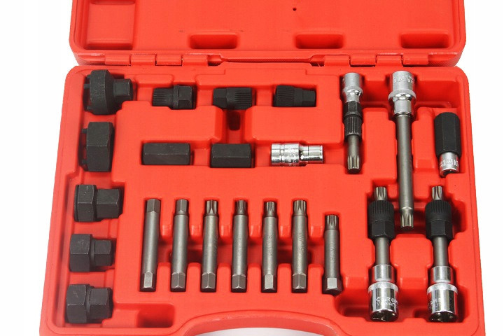 Набор спец ключей для монтажа и демонтажа разных видов авто генераторов с муфтой 24 элемента Mar-Pol (M57625) Нововолынск - изображение 4