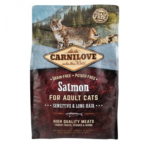 Корм сухий Carnilove Cat Sensitive and Long Hair для довгошерстих котів з чутливим травленням з лососем 2 кг Київ - фото 3