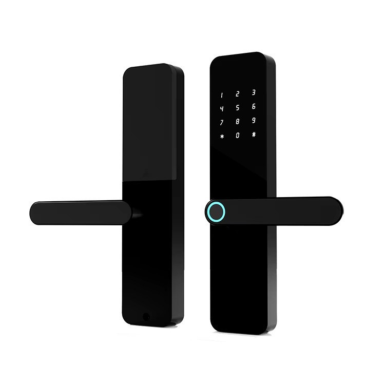 Умный дверной замок с Wi-Fi кодовый KHS-D7 с ключ-картой и отпечатком пальца ,черный Каменец-Подольский - изображение 2