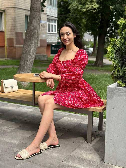 Жіноча сукня на гудзиках із зав’язками з тканини софт Червоний XS-S Харків - фото 4