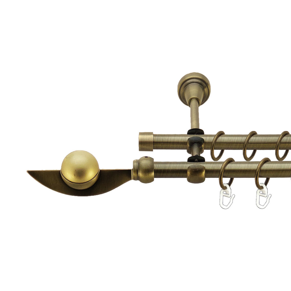 Карниз Orvit Фламінго металевий дворядний відкритий Антик 16\16 мм 300 см (7318662) Львів - фото 1