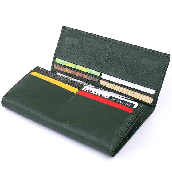 Кошелек на магнитах с клапаном женский ST Leather 19240 Зеленый Киев