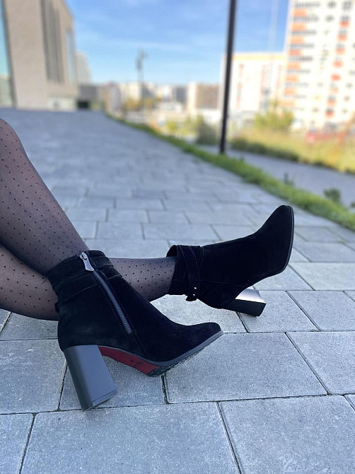 Nivelle Жіночі черевики NIVELLE чорні натуральна замша каблук 8см 36р.39р. (3618) Коломия - фото 3