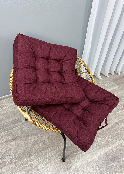 Подушка для стульев (50x50х8 см) Decorator Мальмо цвет бордовый 84-184 Киев - изображение 4