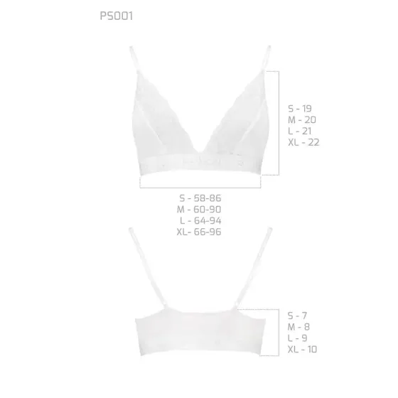 Еластичний топ з мереживом Passion PS001 TOP S, white Львів
