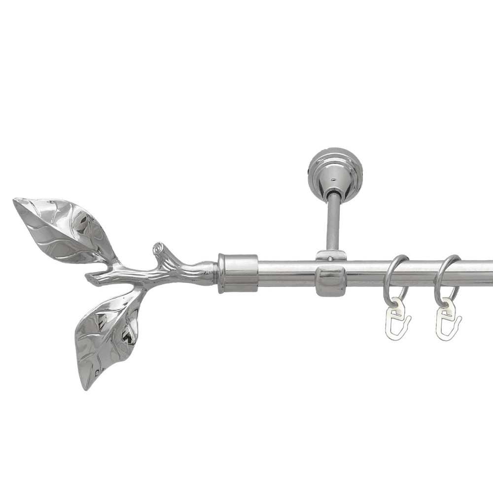 Карниз Orvit Листок Троянди металевий однорядний відкритий Хром 16 мм 300 см (7387662) Львов - изображение 1