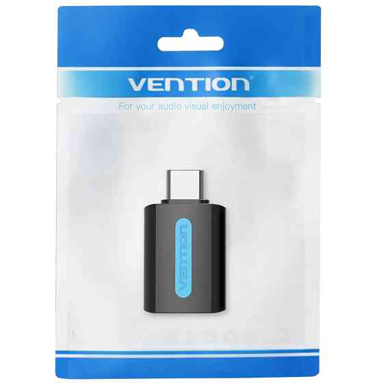 Перехідник USB 2.0 Type-C --> USB AF (OTG)  PVC Vention чорний Вінниця