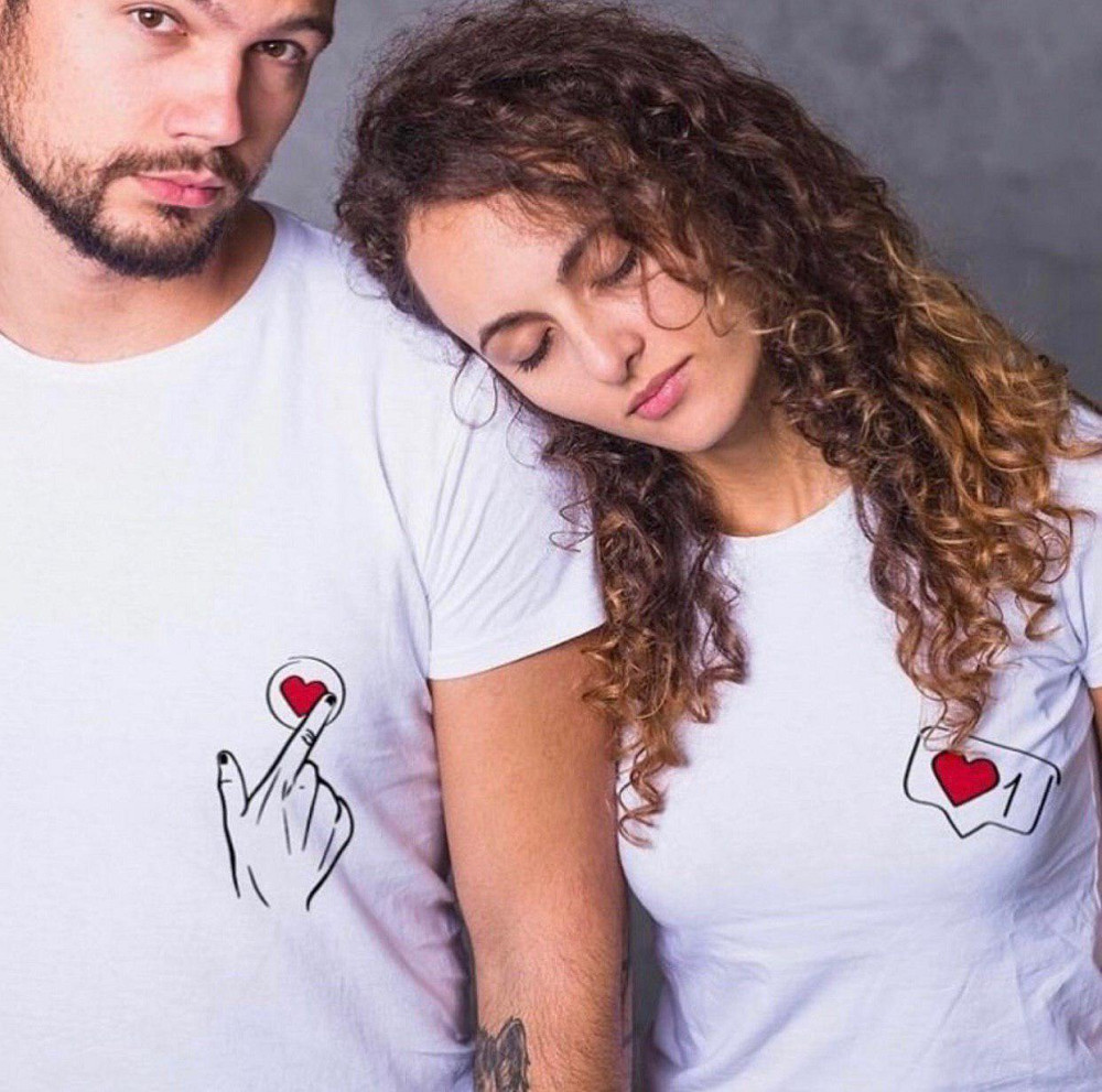 Белые Парные футболки для парня и девушки Черновцы - изображение 1