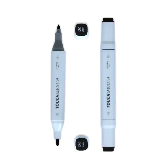 Маркер двусторонний Touch Smooth для скетчинга и рисования №120 цвет черный Каменец-Подольский