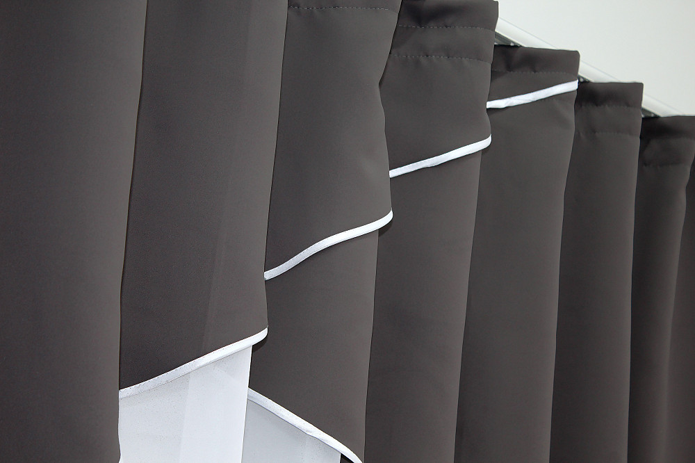 Кухонная гардина VR-Textil № 00к арка белый с темным какао 290х170 см (59-816) Киев - изображение 3