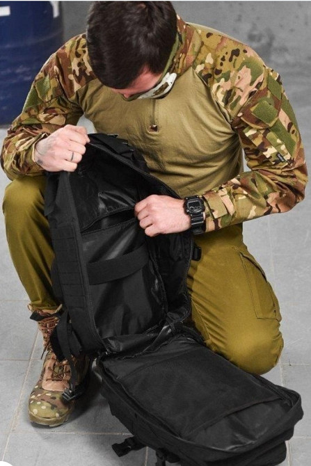 Рюкзак тактичний 50 л MOLLE чорний M-Tac. Харків - фото 3