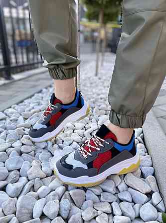 No brend Кросівки жіночі D1901-D65 сірий/синій (весна-осінь, еко замша+сітка) (2493) Коломия