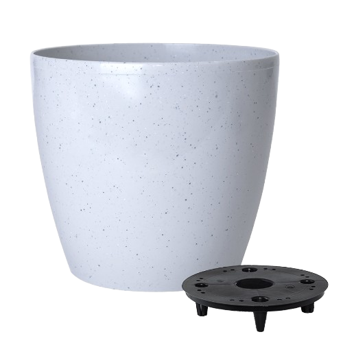 Вазон Матільда зі вставкою 20*18см Stone (світлий бетон) Алеана Житомир - фото 1