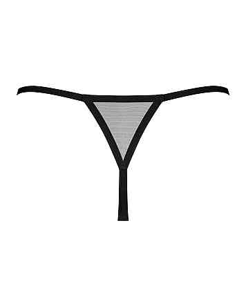 Трусики-стрінги Obsessive Novenes crotchless thong, XS/S, сітка, стрепи, прикраса зі стразами, відкр Sex Aura Київ