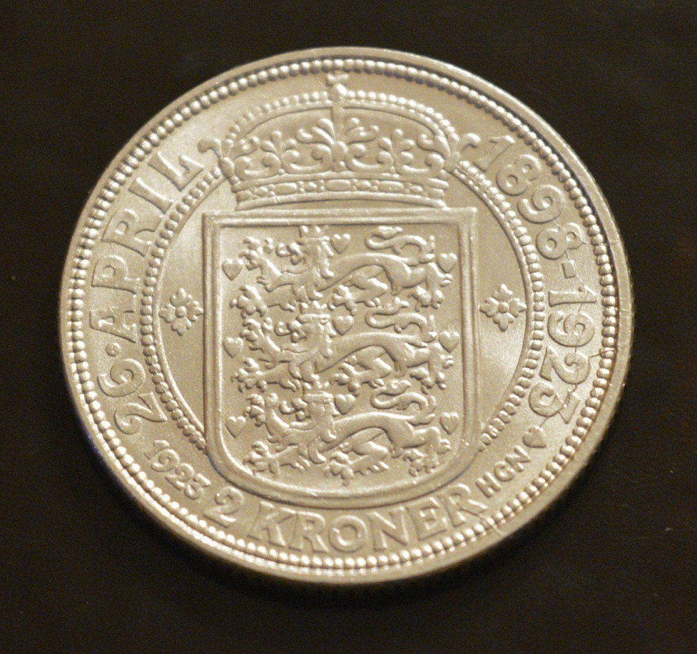 Дания 2 кроны 1923 год (Серебро) Полтава - изображение 1
