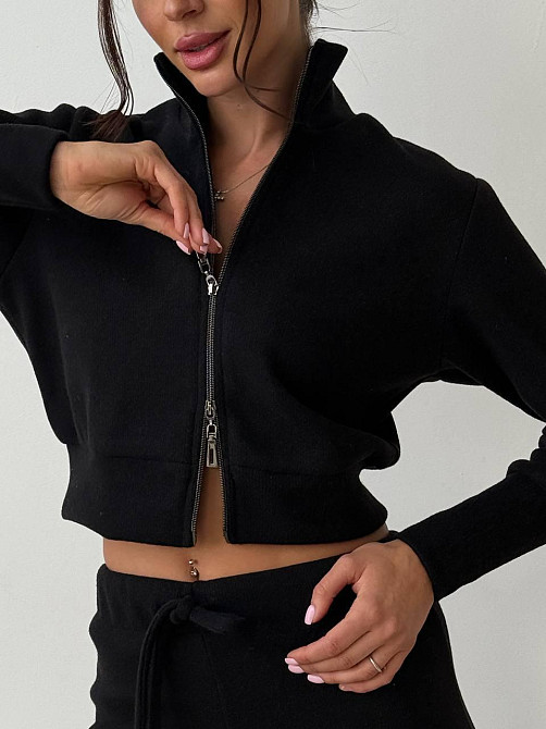 Жіночий базовий теплий костюм: кофта та штани щільна ангора в'язання Чорний, 42/44 Одеса - фото 3