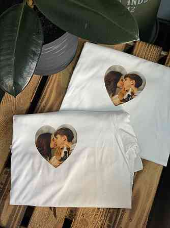 Парні футболки з вашим фото у формі серця Чернівці