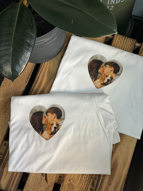 Парные футболки с вашим фото в форме сердца Черновцы - изображение 2