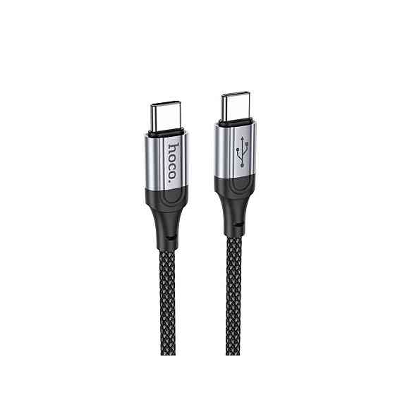 Кабель HOCO X102 Type-C to Type-C 3A, 1m, nylon, aluminum connectors, Black (6942007608787) Киев