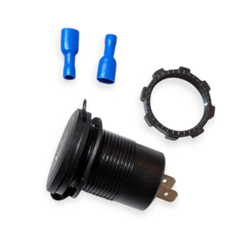 Гніздо врізне 3 USB 3,0А, QC 12-24В, кришка, з підсвічуванням червоною та кнопкою ON, OFF Мукачево - фото 2