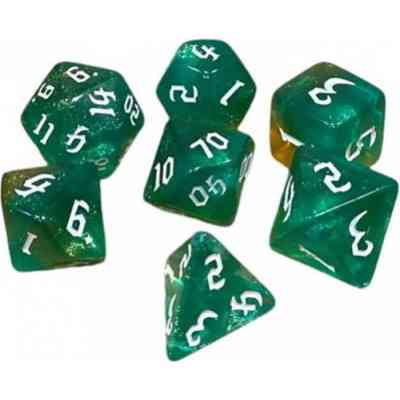 Набір кубиків для настільних ігор Games 7 Days Double Glitter 7 Dice Set - Aqua-Gold (g7dglitdc04) Вінниця