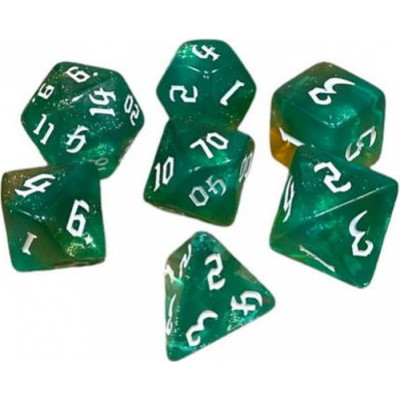 Набір кубиків для настільних ігор Games 7 Days Double Glitter 7 Dice Set - Aqua-Gold (g7dglitdc04) Вінниця - фото 1