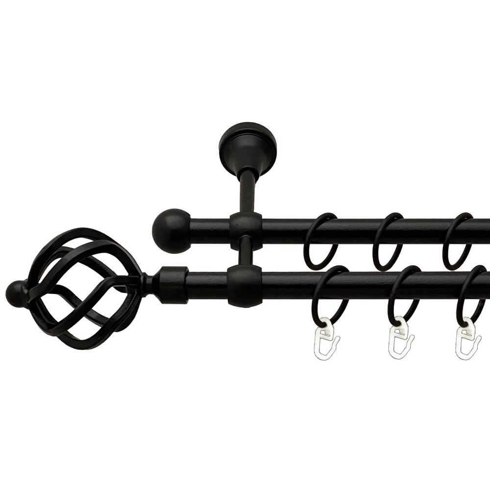 Карниз Orvit Ажур металевий дворядний литий Чорний Оксамит 16\16 мм 300 см (00-00016135) Львів - фото 1