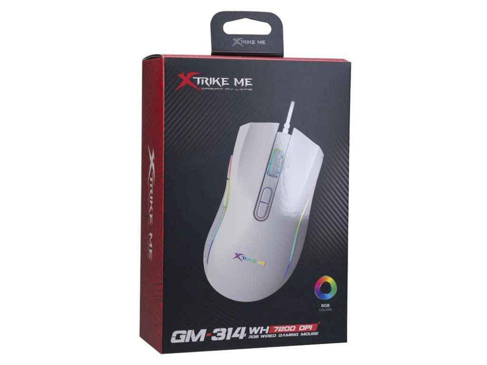 Мишка дротова ігрова GM-314 WH RGB білий ТМ XTRIKE Київ - фото 1
