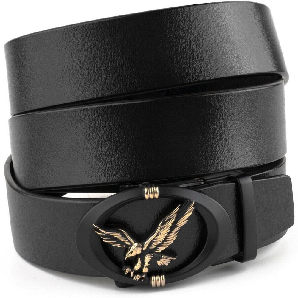 Ремінь чоловічий з пряжкою автомат з силуетом орла Vintage 20297 Чорний Київ - фото 1