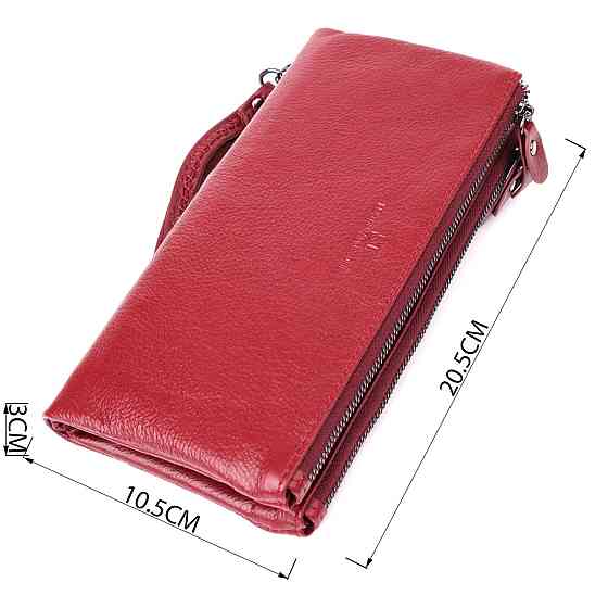 Кожаный кошелек на три отделения для женщин ST Leather 23108 Бордовый Киев