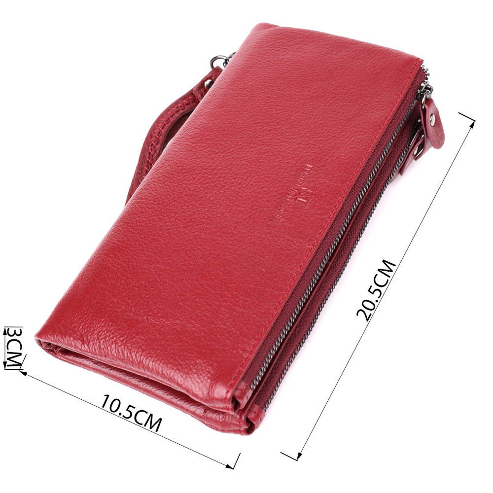 Кожаный кошелек на три отделения для женщин ST Leather 23108 Бордовый Киев - изображение 3