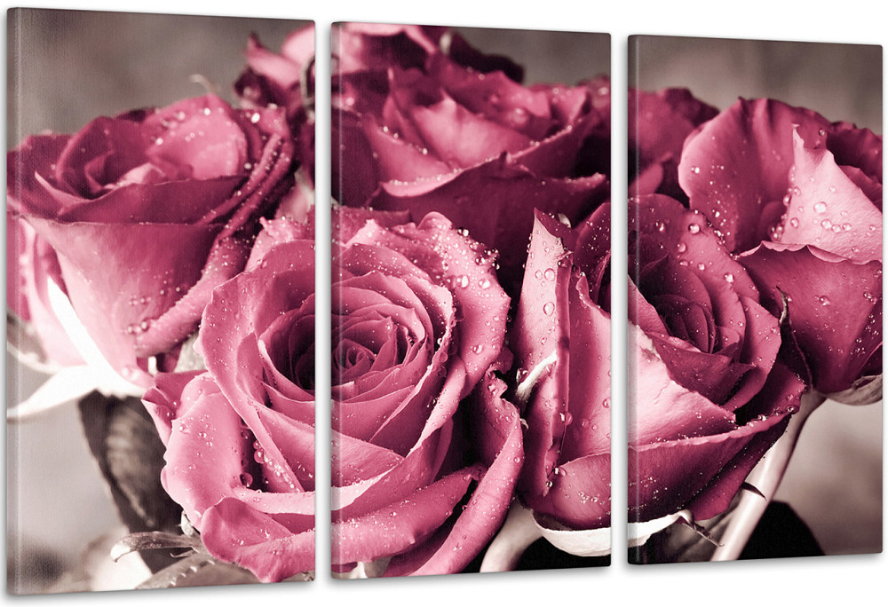 Модульная картина Розы Букет  Аrt-118_3А 70x130 см Киев - изображение 1