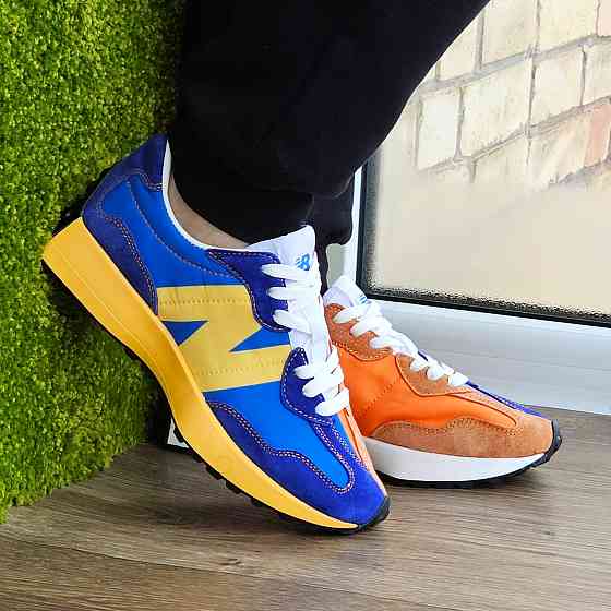 Мужские Синие Кроссовки New Balance 327 Желтые Оранжевые Нью Баланс (размеры: 41,43,44,45,46) Видео Обзор Днепр