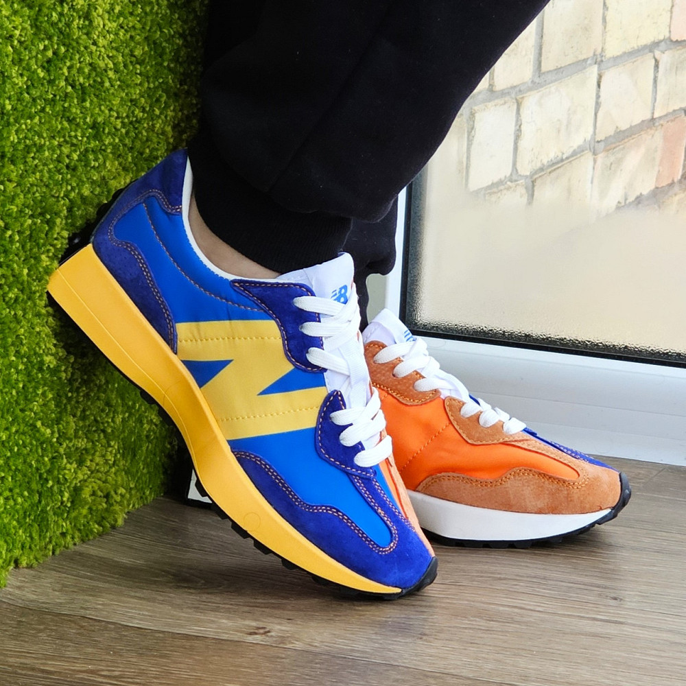 Мужские Синие Кроссовки New Balance 327 Желтые Оранжевые Нью Баланс (размеры: 41,43,44,45,46) Видео Обзор Днепр - изображение 2